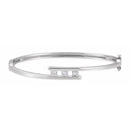 Three-Stone Hinged Bangle Bracelet