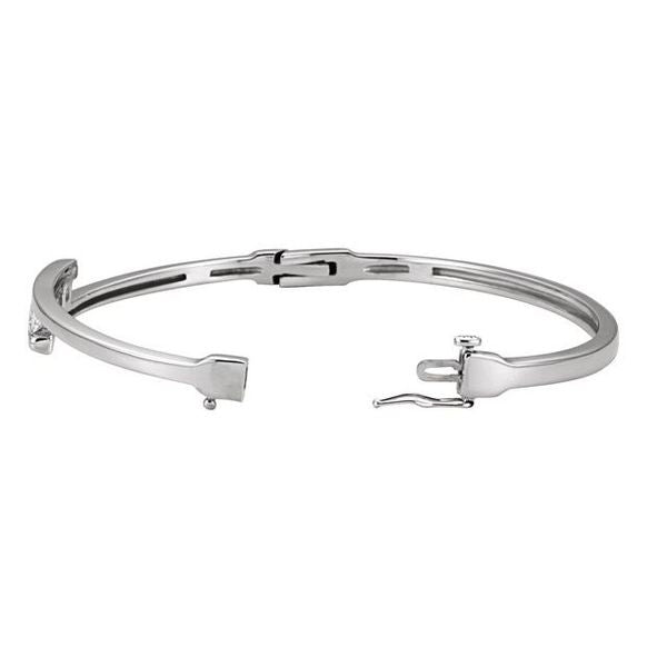 Three-Stone Hinged Bangle Bracelet - Image 2
