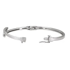 Three-Stone Hinged Bangle Bracelet - Image 2