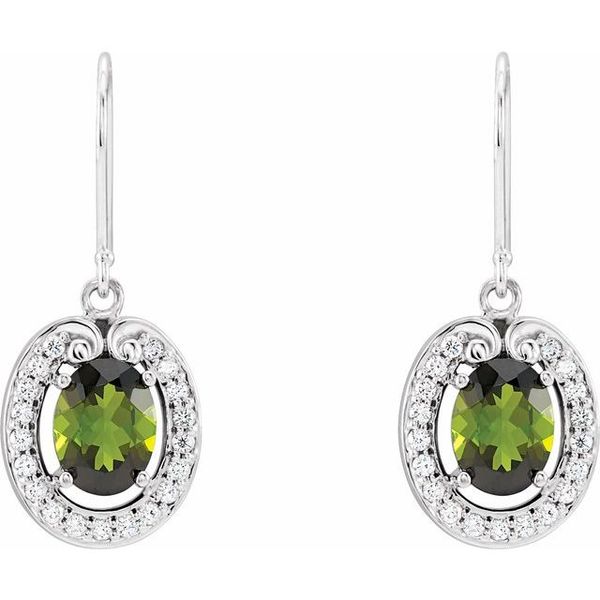 Oval Halo-Style Earrings - Image 2