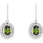 Oval Halo-Style Earrings - Image 2