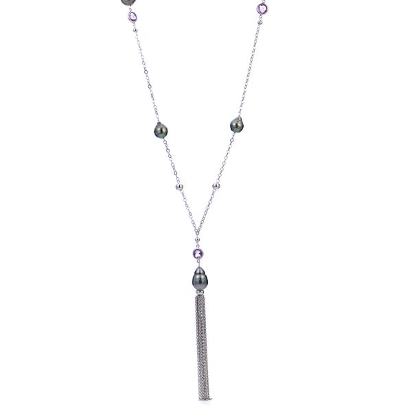 Sterling Silver Tahitian Pearl Necklace