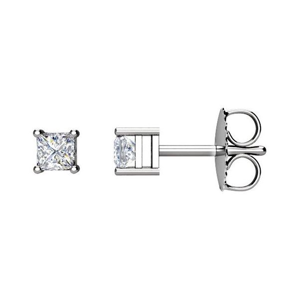 Square 4-Prong Stud Earrings