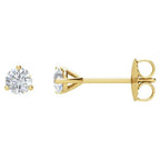 Round 3-Prong Cocktail-Style Stud Earrings