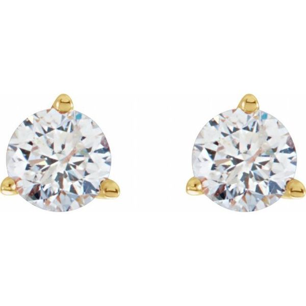 Round 3-Prong Cocktail-Style Stud Earrings - Image 2