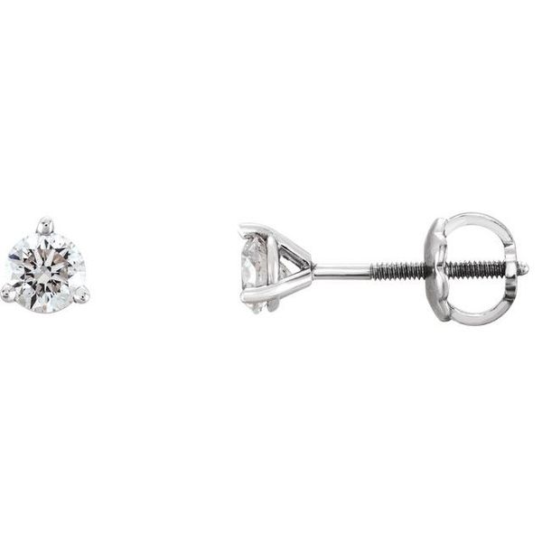 Round 3-Prong Cocktail-Style Stud Earrings
