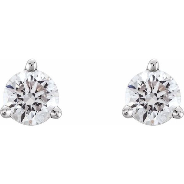 Round 3-Prong Cocktail-Style Stud Earrings - Image 2