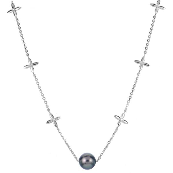 Sterling Silver Tahitian Pearl Necklace