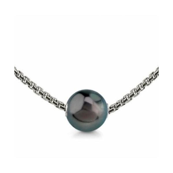 Sterling Silver Tahitian Pearl Solitaire Necklace