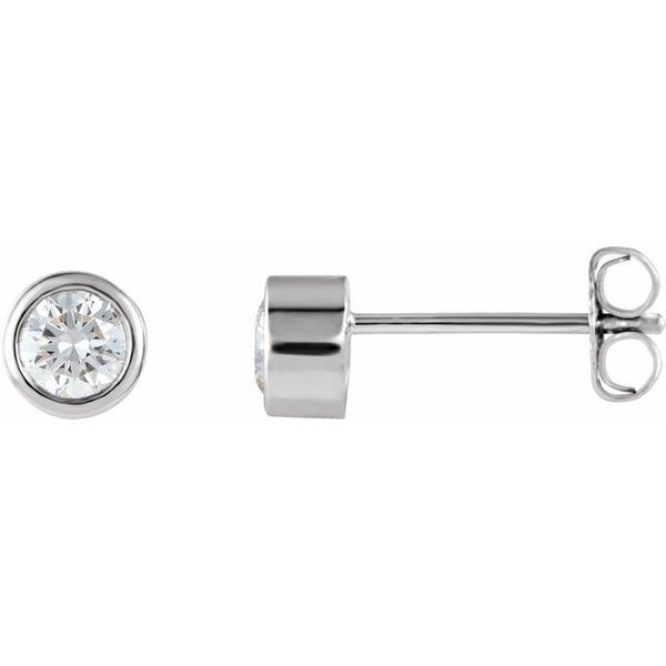 Round Bezel-Set Stud Earrings