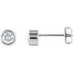 Round Bezel-Set Stud Earrings