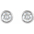 Round Bezel-Set Stud Earrings - Image 2