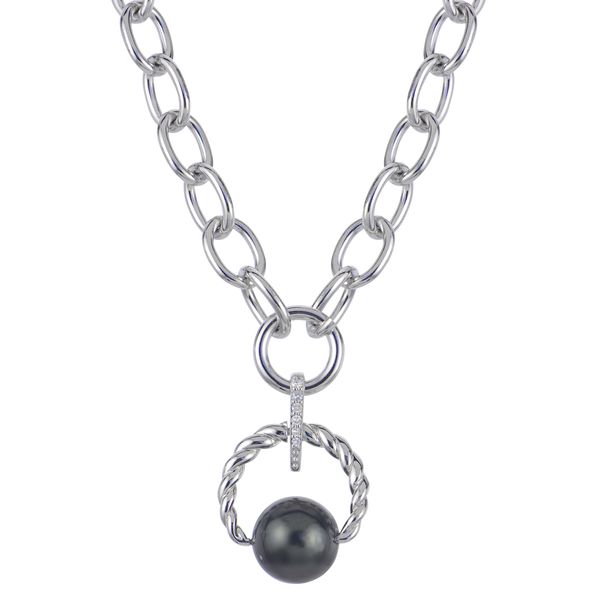 Sterling Silver Tahitian Pearl Necklace