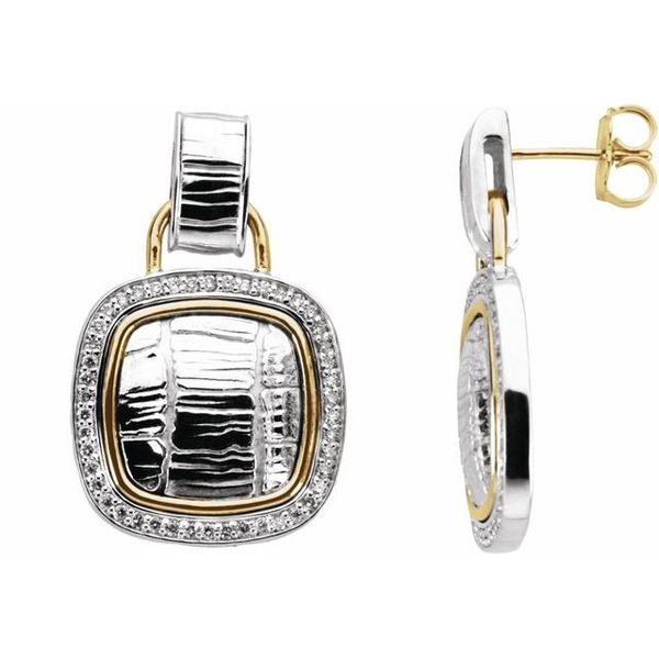 Accented Alligator Skin Earrings