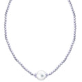 Sterling Silver Brilliance Bead Freshwater Pearl Solitaire Necklace
