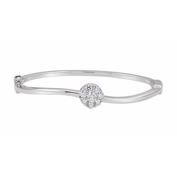 Cluster Hinged Bangle Bracelet