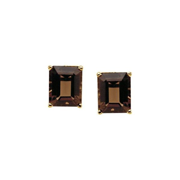 Emerald 4-Prong Scroll Setting® Stud Earrings - Image 2