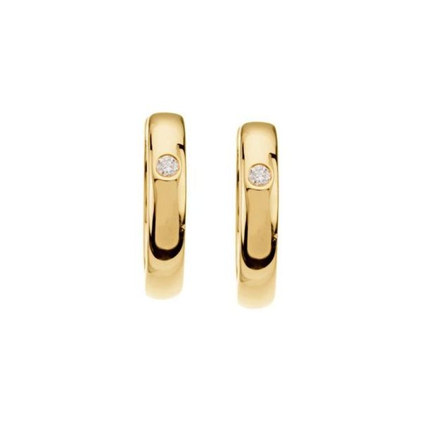 Accented Hinged Hoop Earrings - Image 2