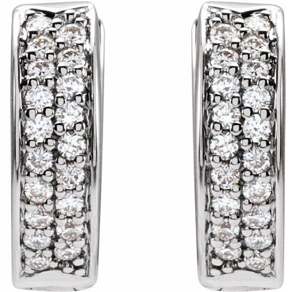 Accented Hinged Hoop Earrings - Image 2