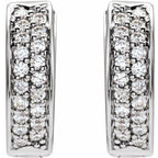 Accented Hinged Hoop Earrings - Image 2