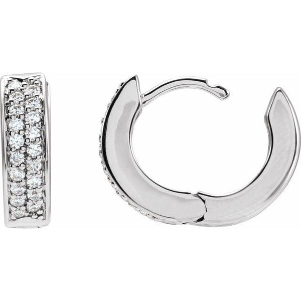 Accented Hinged Hoop Earrings - Image 3