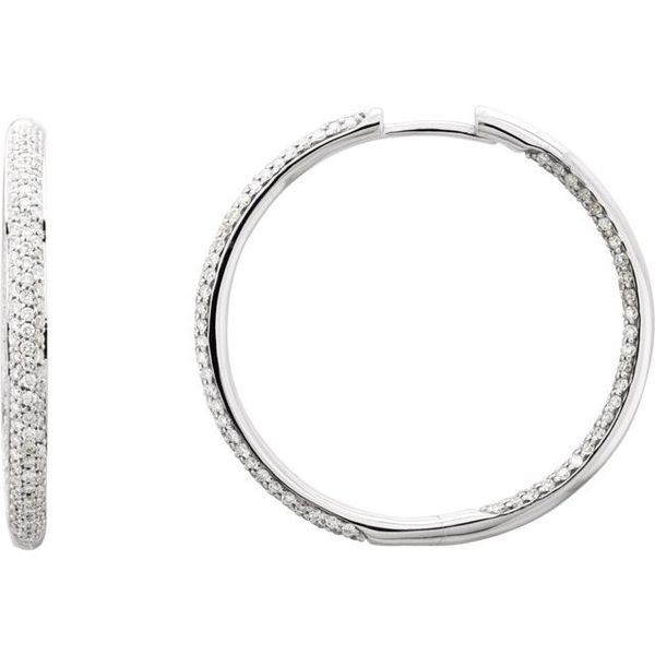 Pavé-Style Inside-Outside Hinged Hoop Earrings