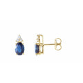 Oval 4-Prong Accented Earrings