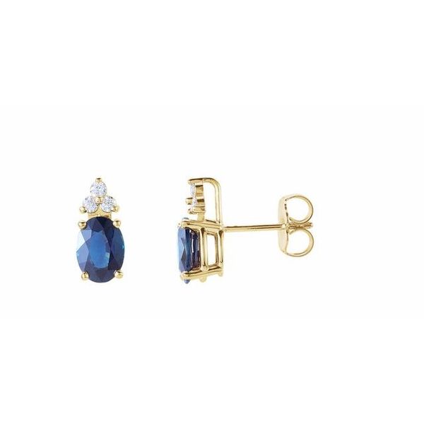 Oval 4-Prong Accented Earrings