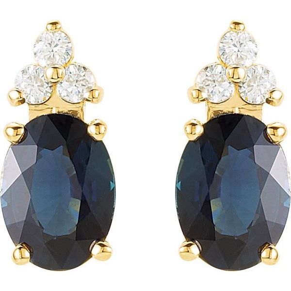 Oval 4-Prong Accented Earrings - Image 2