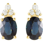 Oval 4-Prong Accented Earrings - Image 2