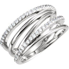 Accented Criss-Cross Ring