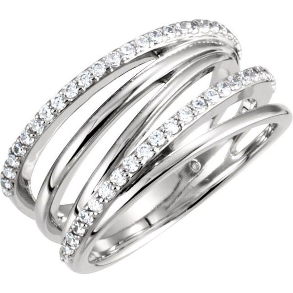 Accented Criss-Cross Ring