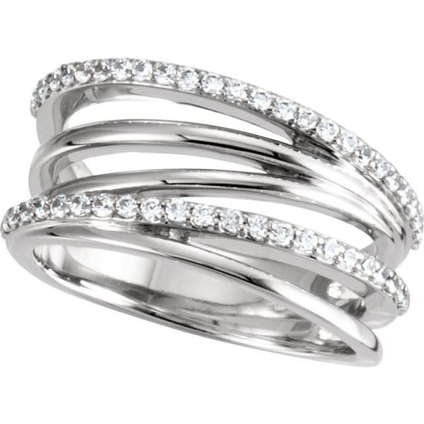 Accented Criss-Cross Ring - Image 2