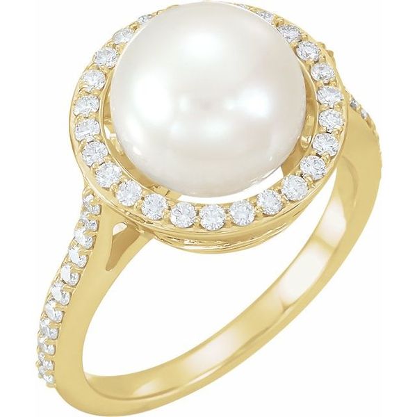 Halo-Style Pearl Ring