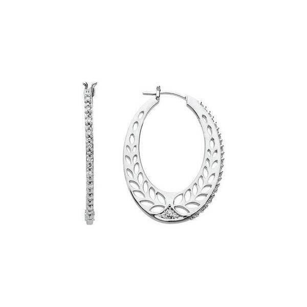 Floral U-Hoop Earrings