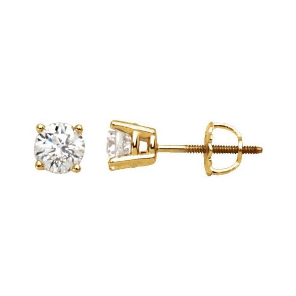 Round 4-Prong Stud Earrings