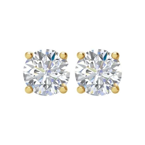 Round 4-Prong Stud Earrings - Image 2