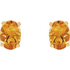 Oval 4-Prong Stud Earrings - Image 2