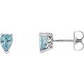 Pear 3-Prong Stud Earrings