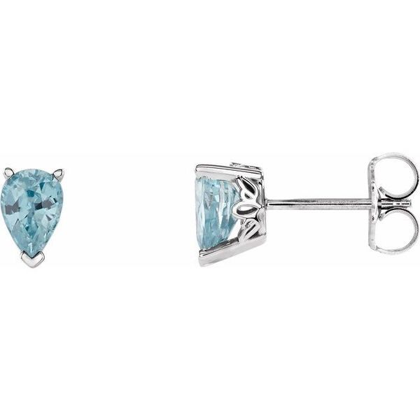 Pear 3-Prong Stud Earrings