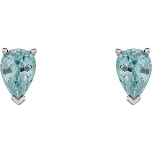 Pear 3-Prong Stud Earrings - Image 2