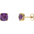 Square 4-Prong Stud Earrings