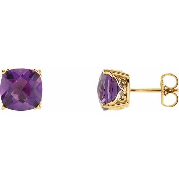 Square 4-Prong Stud Earrings