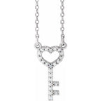 Petite Heart Key Necklace