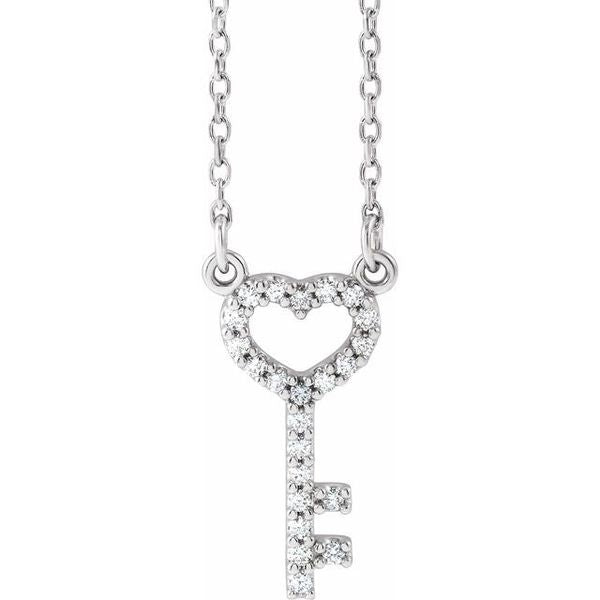 Petite Heart Key Necklace