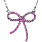 Pink Sapphire Bow Necklace