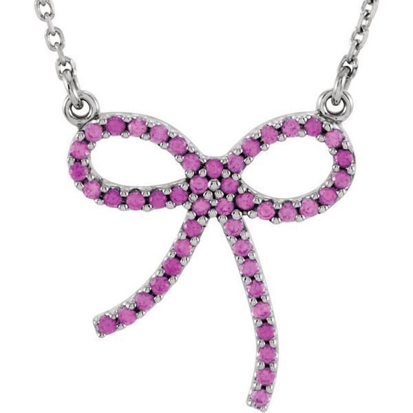 Pink Sapphire Bow Necklace
