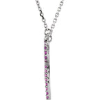 Pink Sapphire Bow Necklace - Image 2