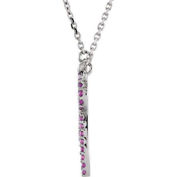 Pink Sapphire Bow Necklace - Image 2