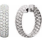Pavé-Style Inside-Outside Hinged Hoop Earrings - Image 2